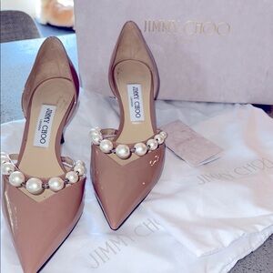 Jimmy Choo Aurelie 65 XKM - size 40 - ballet pink/white